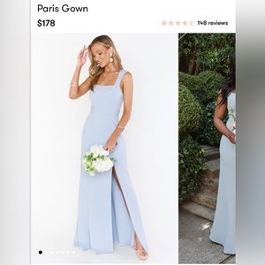 Show Me Your Mumu Paris Gown in Steel Blue Stretch
